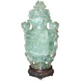 Antique Flourite Stone Carving with Top