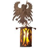 Pair of  Wrought Iron Hanging  Sea Horse Wall Sconces