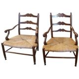 Antique Pair of  19th C  Country Chairs