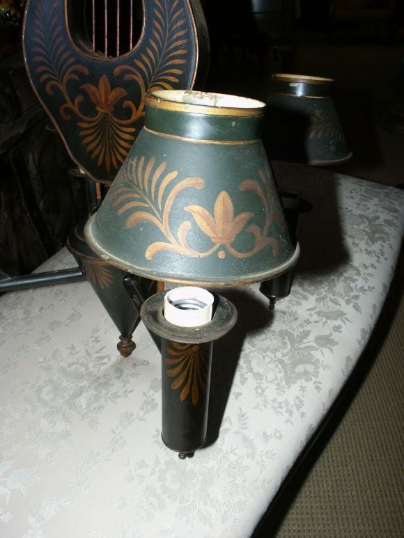 Vintage Black Tole Chandelier