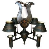 Vintage Black Tole Chandelier