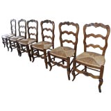 Antique Set of Six 19th C Dining Room Chairs