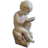 19th C Carved Alabaster Child