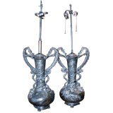 Antique Japanese Bronze Lamps