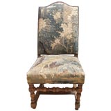 Louis XIV Walnut And Tapestry Upholstered Side Chair
