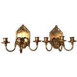 Pair of Heavy Brass Wall Sconces