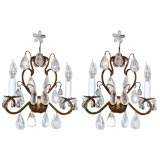 Italian Rock Crystal Wall Sconces