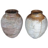Large 19th C Pair of Terracotta Jars