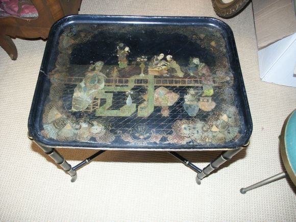 French Paper Mache Tray Table