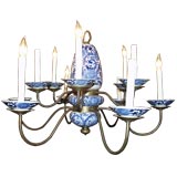 Blue and White Chinese Porcelain Chandelier