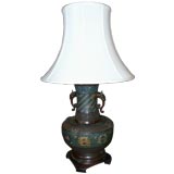19th C Asian Cloisonne Lamp