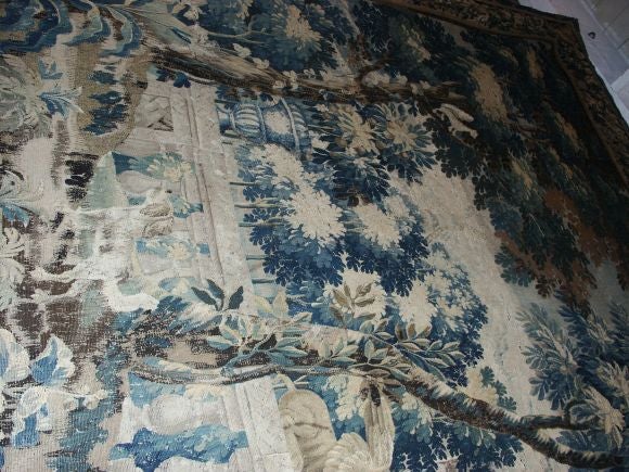 Early 18th C Flemish Baroque Tapestry Textile For Sale 1