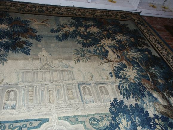 18th Century and Earlier Early 18th C Flemish Baroque Tapestry Textile For Sale