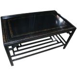 Black Tole Coffee Table With Chinoiserie Finish