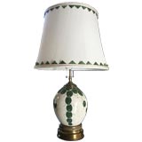 Wonderful Deco Art Pottery Lamp With Olives