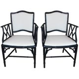 Pair of Faux bamboo Arm Chairs