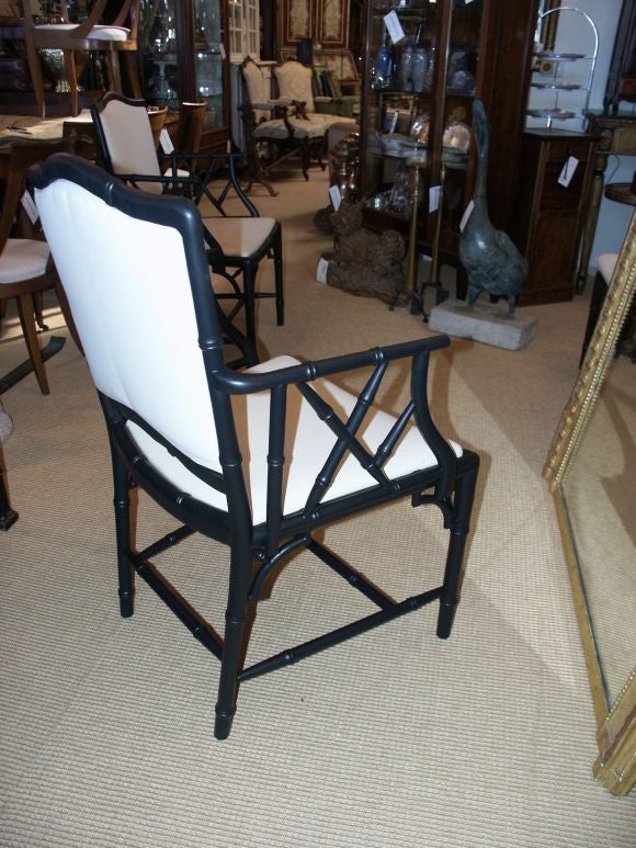 Pair of Faux bamboo Arm Chairs