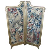 19th C Giltwood And Tapestry Fireplace Screen