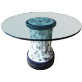 Ceramic Table with Glass Top
