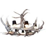 Large Faux Horn Chandelier with Ten Lights