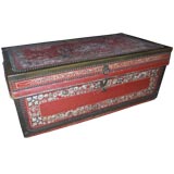 Red Antique Chinese Export Trunk