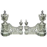 French Antique Bronze Chenets