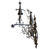 Antique 19th C Gothic Revival Wrought Iron Bell