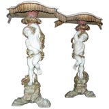 Pair of Italian Cherub Console Tables