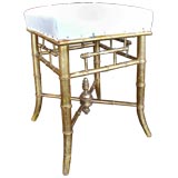 Faux Bamboo Giltwood Stool