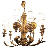 Giltwood and Tole Chandelier