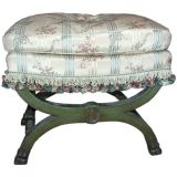 Antique French Style Painted Vanity Bench