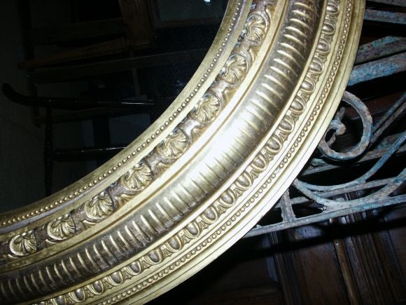 Antique Oval Giltwood Mirror
