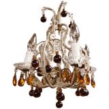 Vintage Italian Amber Drop Chandelier