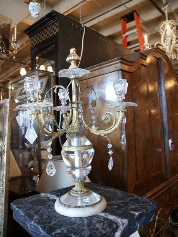 Rock Crystal Antique Candelabra