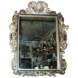 17th C Italian Polychrome Framed Mirror 17th C Italian Polychrome Framed Mirror