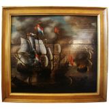 Antique Nautical Painting on Board