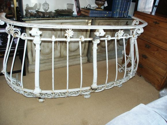 20th Century Vintage Wrought Iron Terrace Balustrade For Sale