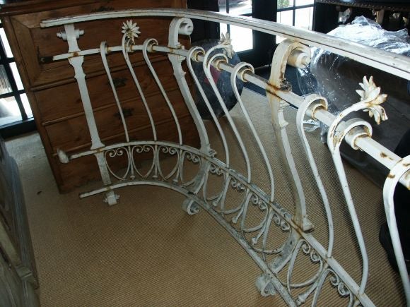 Large and very well made iron terrace Rail or console table base.