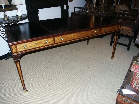 English Regency Style Leather Top Desk By Kindel