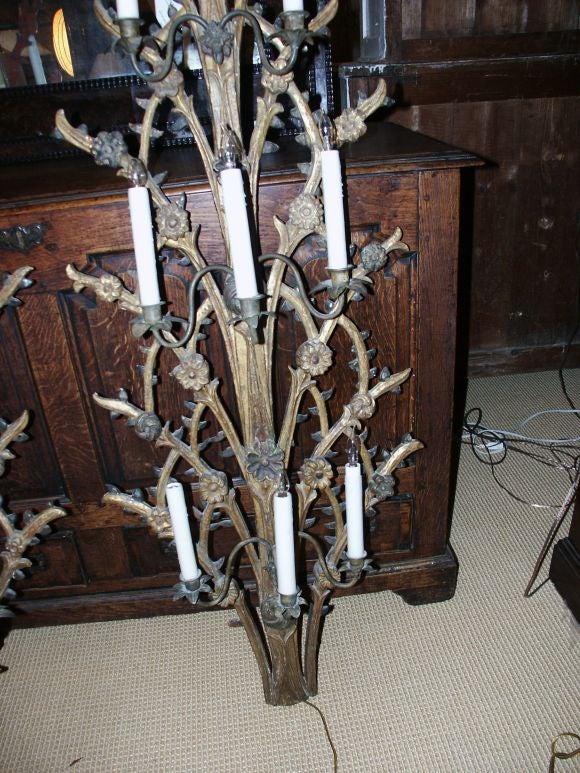 Giltwood Fragment Architectural Sconces