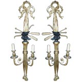 20th C Giltwood Eagle and Bow Sconces