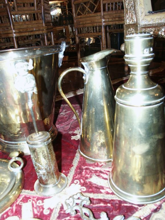 Group Of Twelve Antique Brass Items