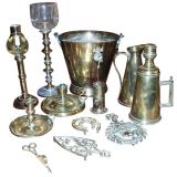 Group Of Twelve Antique Brass Items