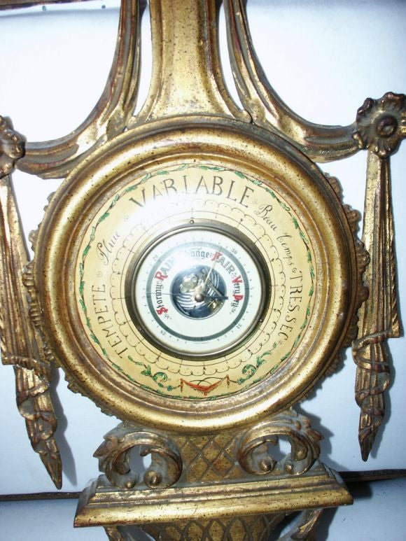 Decorative 20thC Italian Giltwood Barometer 3