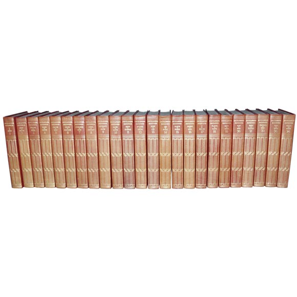 Set of Red Leather Encyclopedia Britannica Books