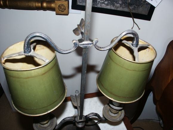 19th C Tole Bouillotte Lamp