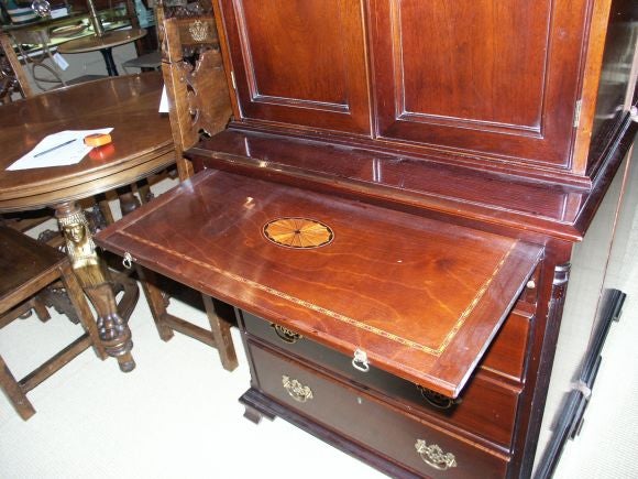 Late 20th C George III Style Linen Press For Sale 1