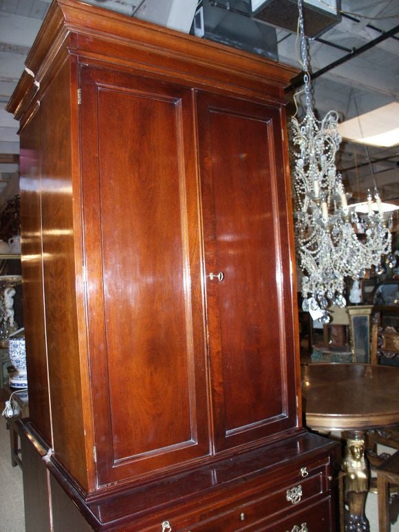 American Late 20th C George III Style Linen Press For Sale