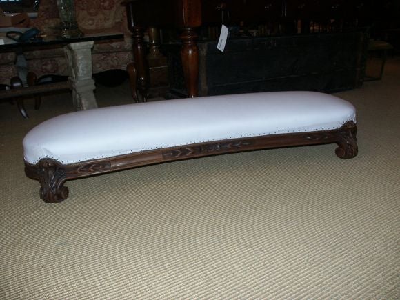 Beautiful  carved foot stool or prayer bench in walnut and possible Belgian