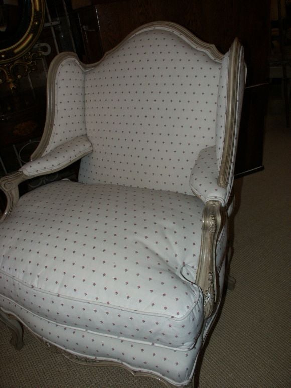 American Louis XV Style Paint Decorated Arm Chair